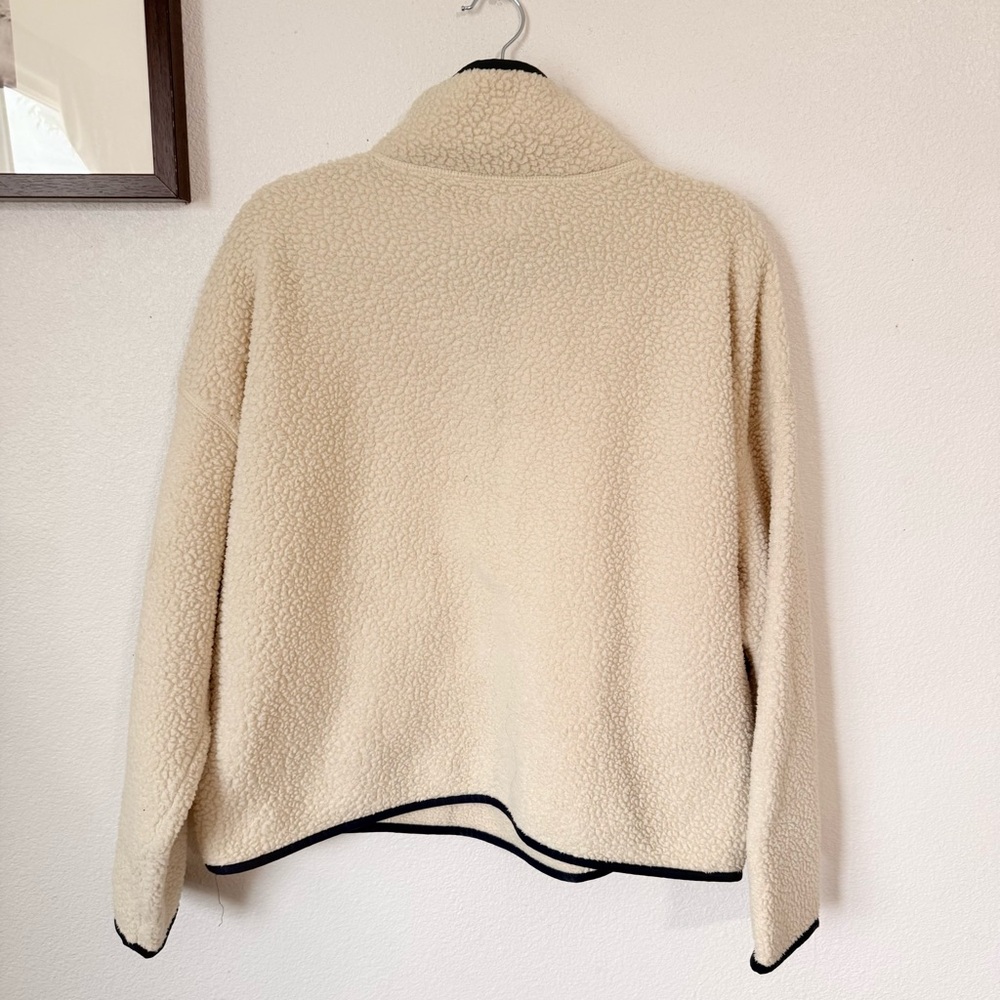 J. Crew Vintage sherpa fleece half-snap pullover size: large - Picture 7 of 7
